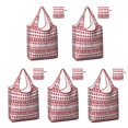thumbnail image 1 of 5 Pack Foldable Shopping Bag,Red Christmas Pattern Reusable Grocery Bags with Pockets,Large Reusable Tote Bags with Handles Waterproof & Lightweight, 1 of 6