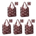 thumbnail image 1 of 5 Pack Foldable Shopping Bag,Red Christmas Plaid Deer and Tree Pattern Reusable Grocery Bags with Pockets,Large Reusable Tote Bags with Handles Waterproof & Lightweight, 1 of 6