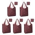 thumbnail image 1 of 5 Pack Foldable Shopping Bag,Red Christmas Plaid and Snowflake Pattern Reusable Grocery Bags with Pockets,Large Reusable Tote Bags with Handles Waterproof & Lightweight, 1 of 6
