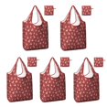thumbnail image 1 of 5 Pack Foldable Shopping Bag,Red Christmas Reindeer Pattern Reusable Grocery Bags with Pockets,Large Reusable Tote Bags with Handles Waterproof & Lightweight, 1 of 6
