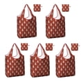 thumbnail image 1 of 5 Pack Foldable Shopping Bag,Red Christmas Tree Pattern Reusable Grocery Bags with Pockets,Large Reusable Tote Bags with Handles Waterproof & Lightweight, 1 of 6