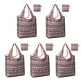thumbnail image 1 of 5 Pack Foldable Shopping Bag,Red and White Christmas Folk Pattern Reusable Grocery Bags with Pockets,Large Reusable Tote Bags with Handles Waterproof & Lightweight, 1 of 6