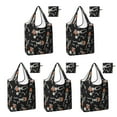 thumbnail image 1 of 5 Pack Foldable Shopping Bag,Skeleton Pumpkin Halloween Pattern Reusable Grocery Bags with Pockets,Large Reusable Tote Bags with Handles Waterproof & Lightweight, 1 of 6