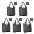 thumbnail image 1 of 5 Pack Foldable Shopping Bag,Spider Web Border Halloween Pattern Reusable Grocery Bags with Pockets,Large Reusable Tote Bags with Handles Waterproof & Lightweight, 1 of 6