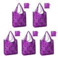 thumbnail image 1 of 5 Pack Foldable Shopping Bag,Spider Web Halloween Pattern Reusable Grocery Bags with Pockets,Large Reusable Tote Bags with Handles Waterproof & Lightweight, 1 of 6