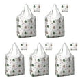 thumbnail image 1 of 5 Pack Foldable Shopping Bag,White Christmas Gingerbread Man Pattern Reusable Grocery Bags with Pockets,Large Reusable Tote Bags with Handles Waterproof & Lightweight, 1 of 6