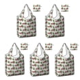 thumbnail image 1 of 5 Pack Foldable Shopping Bag,White Christmas Red Truck and Tree Pattern Reusable Grocery Bags with Pockets,Large Reusable Tote Bags with Handles Waterproof & Lightweight, 1 of 6