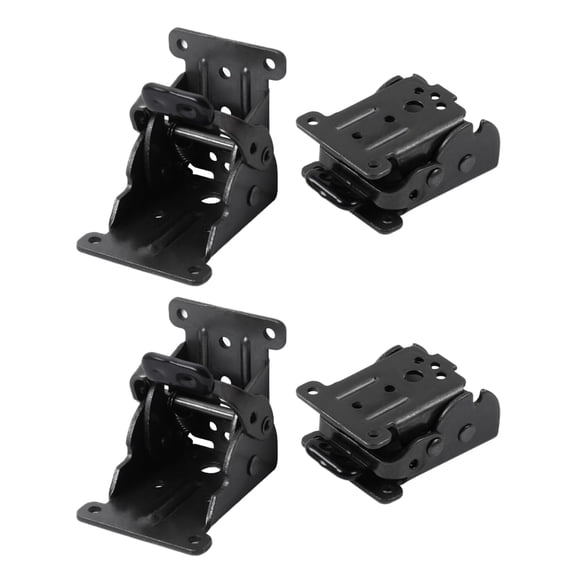 5 Pack Folding Brackets, Self-Lock Hinge for Folding Table Legs, Lock Extension Support Bracket Bed Legs, Black