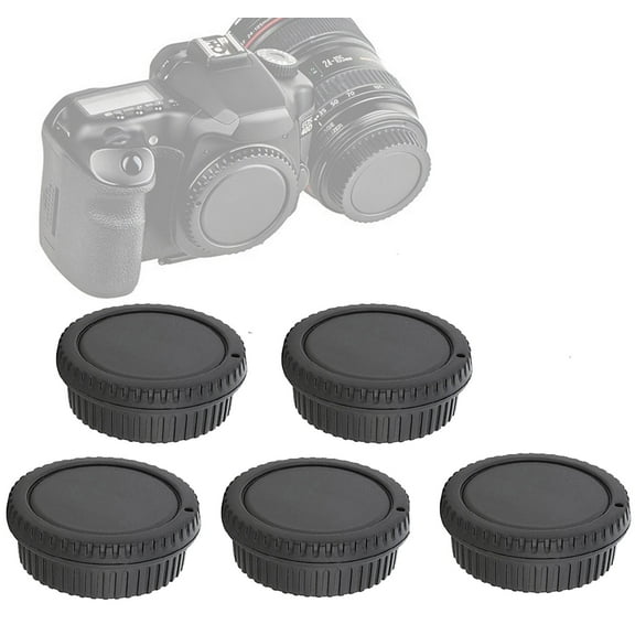 (5-Pack) Fotasy Rear Lens Cover Camera Body Cap for Canon EOS EF DSLR Camera Lens, Canon EF Efs Mount Lense Rear Cap Body Cap, Canon Body Sensor Dust Cap Cover, EF Lens Rear Cap