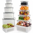 5 Pack Fruit Storage Containers for Refrigerator, Leakproof Fridge ...