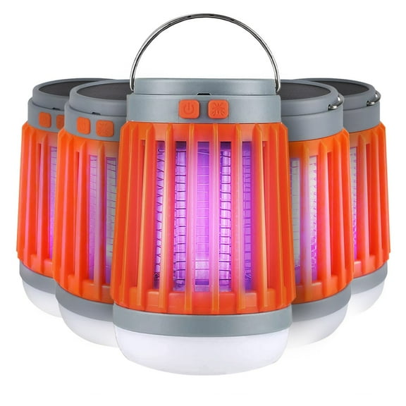 (5 Pack) Fuze Bug Zapper Mosquito Killer Lamp 3-in-1 Rechargeable Solar & USB Powered Waterproof Hanging Camping Lantern
