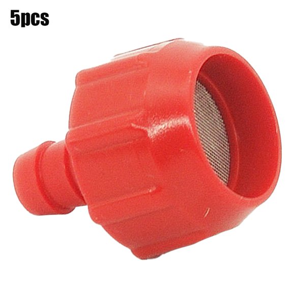 5-Pack Garden Watering Pump Filter Screens, 44x13mm Plastic Sprayer Machine Filters for Home Use, Red
