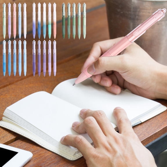 ​​5-Pack Gel Ink Click Pens: 0.5mm Fine Point Writing Pens Smooth Retractable Ballpoint Office Supplies Note Taking Instruments 15ml Capacity​​