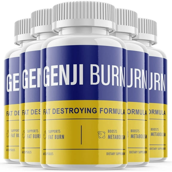 (5 Pack) Genji Burn - Keto Weight Loss Formula - Energy & Focus Boosting Dietary Supplements for Weight Management & Metabolism - Advanced Fat Burn Raspberry Ketones Pills - 300 Capsules