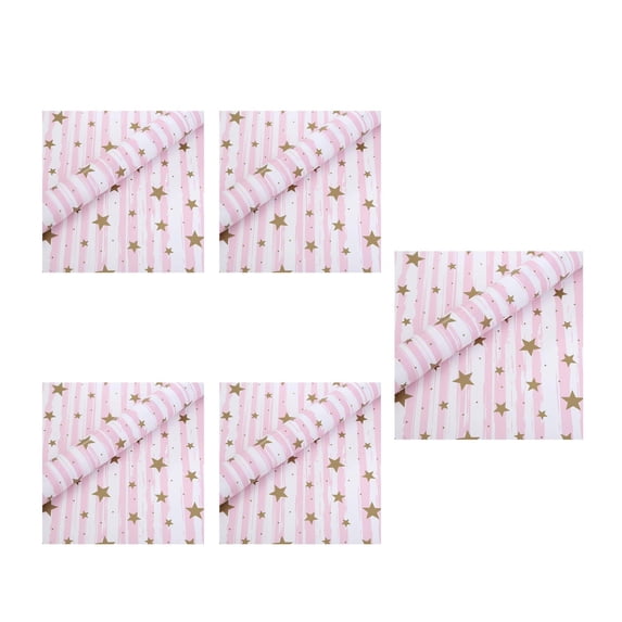 5-Pack Gift Wrapping Paper Sheets – Pink Premium Paper for Holiday, Birthday, Christmas Gift Packaging – Ideal for Books, Bouquets, and Boxes