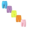 thumbnail image 1 of 5 Pack Girls Bike Shorts Toddler Biker Shorts Soft Stretchy Cartwheel Undershorts for Under Dresses and Dance, 6-7 Years, 1 of 3