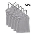 thumbnail image 1 of 5 Pack Girls Cami Undershirts, Racerback Sleeveless Tank Tops, Spaghetti Strap Camisole Athletic Workout Yoga Tank, 1 of 9