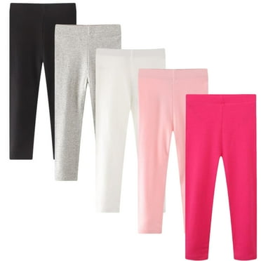 5 Pack Girls Leggings Cotton Leggings for Girls Tights Pants for Kids Toddler Stretchy Full Length Multipack 2-7T