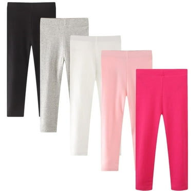 5 Pack Girls Leggings Cotton Leggings for Girls Tights Pants for Kids Toddler Stretchy Full Length Multipack 2-7T