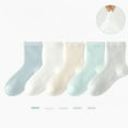 thumbnail image 1 of 5-Pack Girls' Mid-Calf Tube Socks for Toddlers, Soft Everyday Cotton Socks for Daily Wear and Casual Occasions, 1 of 3