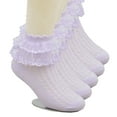 thumbnail image 1 of 5 Pack Girls Ruffle Socks Ruffle Lace Ankle Dress Princess Socks, 1 of 5