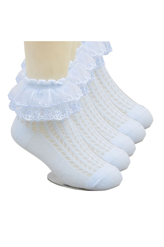 5 Pack Girls Ruffle Socks Ruffle Lace Ankle Dress Princess Socks