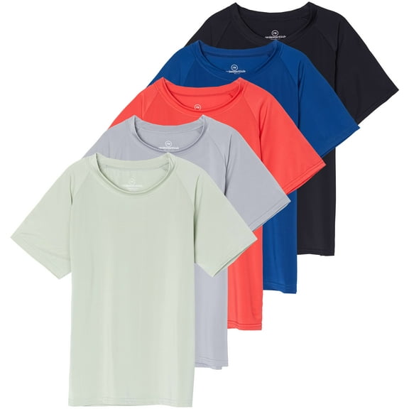 5 Pack Girls' Short Sleeve UPF Sun Protective Rashguard Swim Shirt Active Athletic (Ages 4-16)