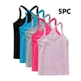 thumbnail image 1 of 5 Pack Girls Sleeveless Undershirts, Tank Tops for Girls, Child Spaghetti Strap Camisole, Girls Camis & Tanks, 1 of 8
