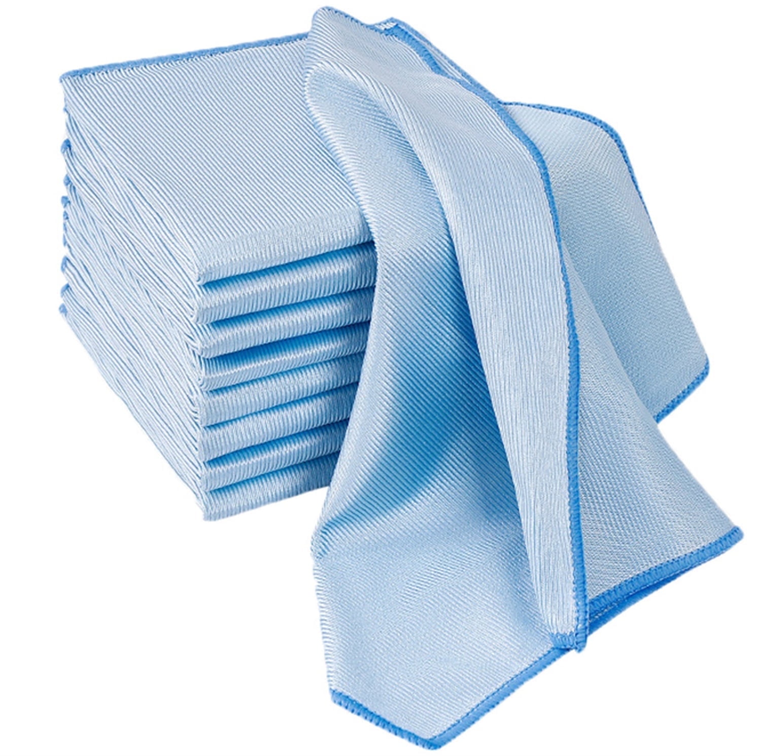 5 Pack Glass Cleaning Cloths,Bexikou Microfiber Cloths for Glass,Quickly Clean Windows, Mirrors, Glasses, Cars Screen, Camera, Blue