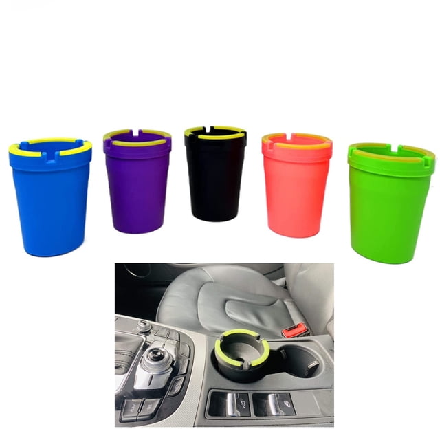 2 Pack Glow In The Dark Self-Extinguishing Car Ashtray - Cup Holder Style Auto Accessory 7 thumbnail image