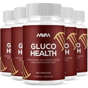 (5 Pack) Gluco Health Blood Support, GlucoHealth Formula (300 Capsules)