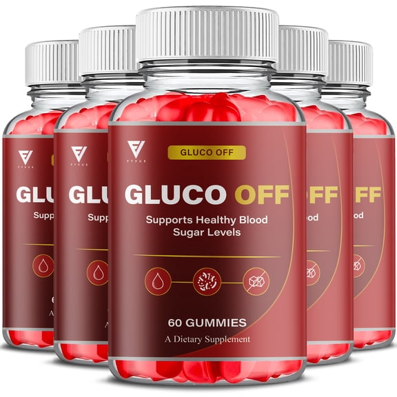 (5 Pack) Gluco Off Gummies, GlucoOff Advanced Support Formula (300 Gummies)