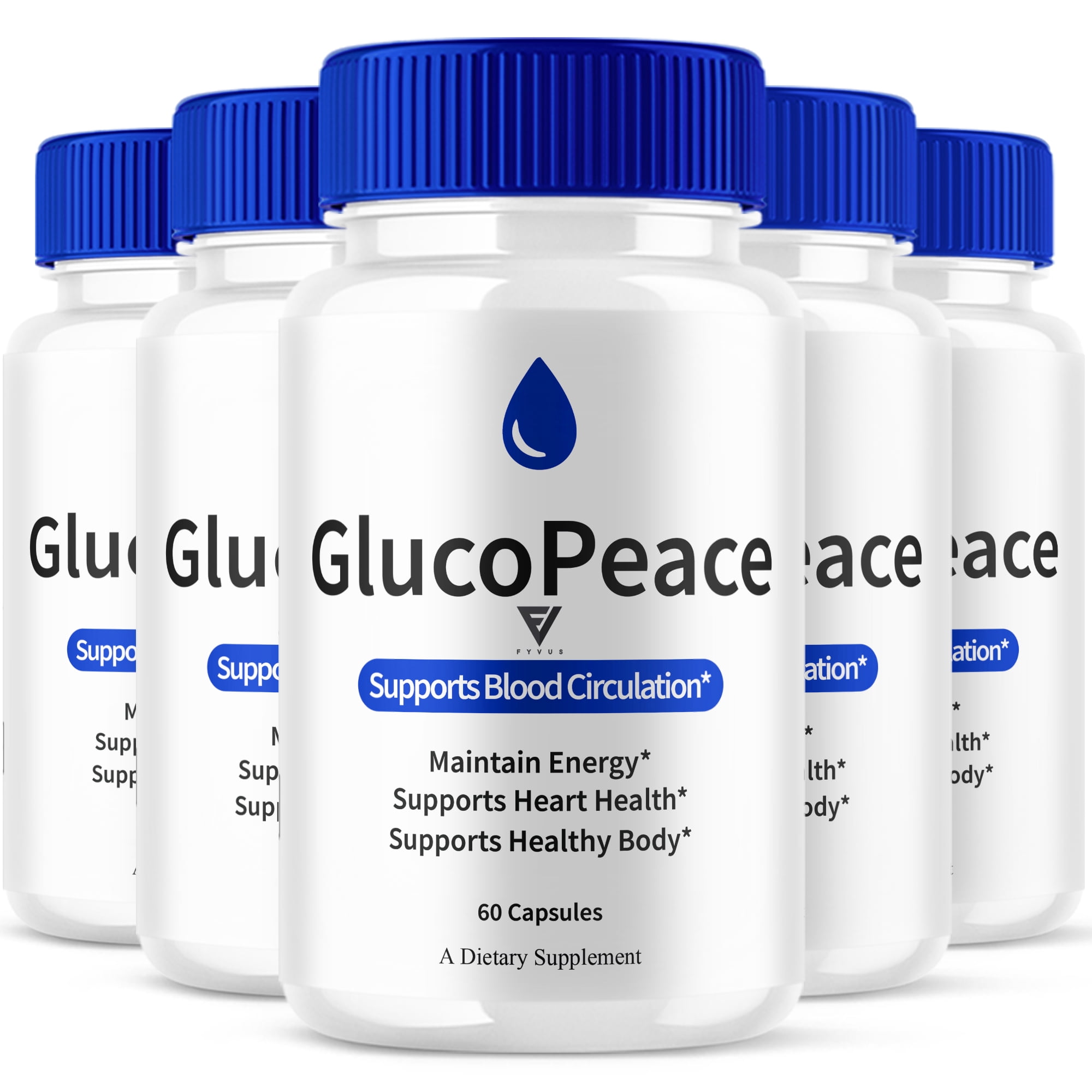 (5 Pack) Gluco Peace Advanced Glycogen Capsules, GlucoPeace Maximum Strength Glyco Formula Pills (300 Capsules)