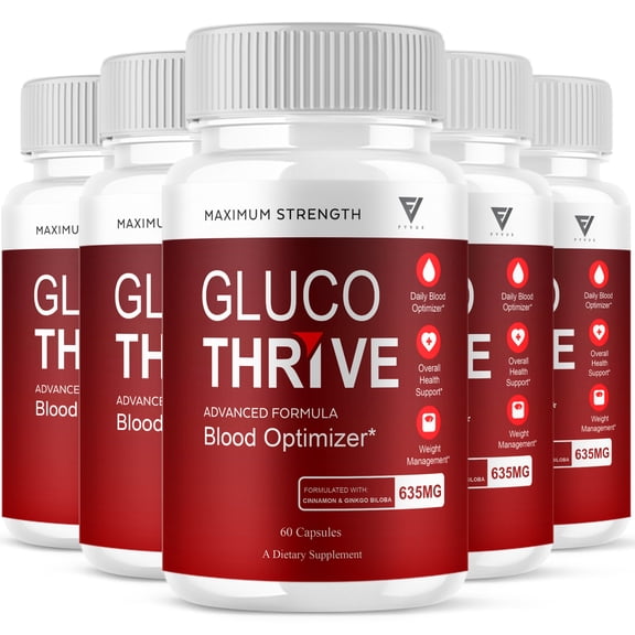 (5 Pack) Gluco Thrive Capsules, Gluco Thrive Advanced Formula (300 Capsules)