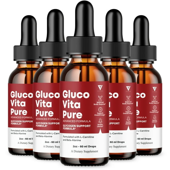 (5 Pack) GlucoVita Pure Drops Gluco Vita Pure Liquid Drop Supplement (10oz)