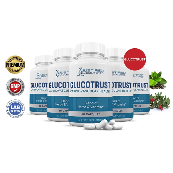 (5 Pack) Glucotrust Premium Formula 688MG 300 Capsules