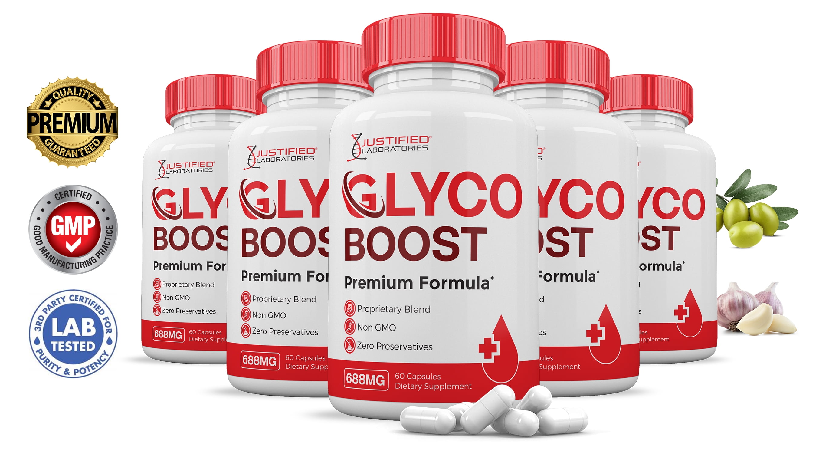(5 Pack) Glyco Boost Premium Formula 688MG 300 Capsules
