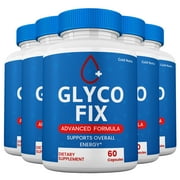 5 Pack Glyco Fix Glycogen Capsules, Glyco Fix Pills Blood Support, Maximum Strength, GlycoFix Supplement for Men and Women