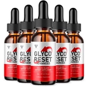5 Pack Glyco Reset Blood Support Drops, GlycoReset Advanced Blood Health Formula 10oz