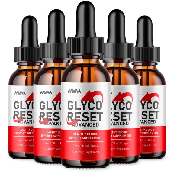 (5 Pack) Glyco Reset Daily Blood Support Drops, GlycoReset Formula (10 oz)