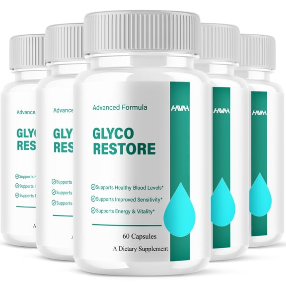 (5 Pack) Glyco Restore Blood Health Support, GlycoRestore Pills (300 Capsules)