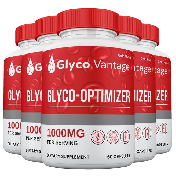 (5 Pack) Glyco Vantage Glyco-Optimizer Capsules, Glyco Vantage Pills Blood Support Supplement High Potency Gluco Vantage 5 Month Supply