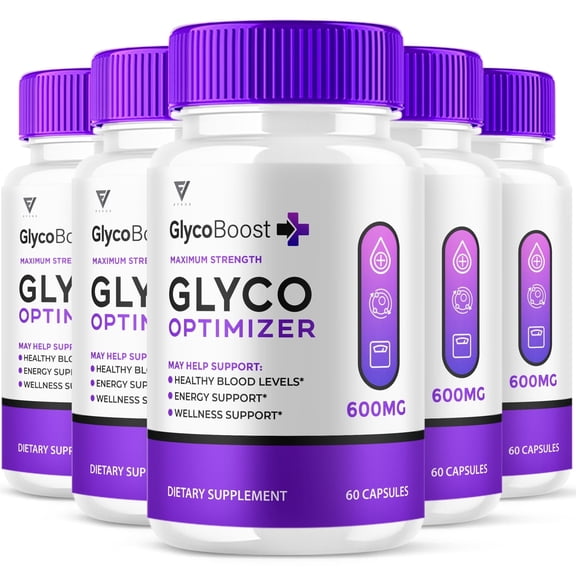 (5 Pack) GlycoBoost Glyco Optimizer Blood Support Formula Glycogen Optimization Overall Wellness Maximum Strength Glyco Boost (300 Capsules)