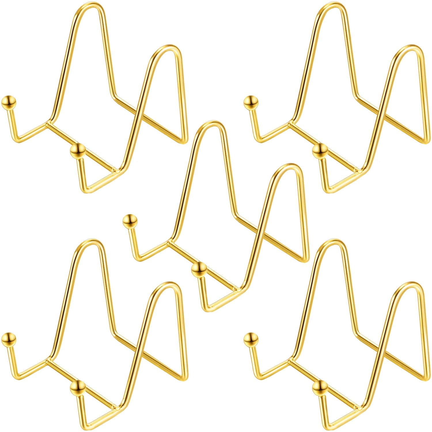 5 Pack Golden Easel Display Stands Iron Decorative Plate Stand Display