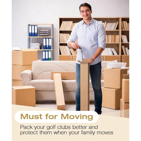 5 Pack Golf Club Shipping Boxes, 48x4x4 Inch Tall Corrugated Cardboard Golf Club Box for Shipping Packaging Moving Mailing$$Other