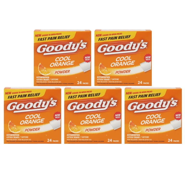 Goody's Cool Orange Extra Strength Pain Reliever, 5 Pack Headache