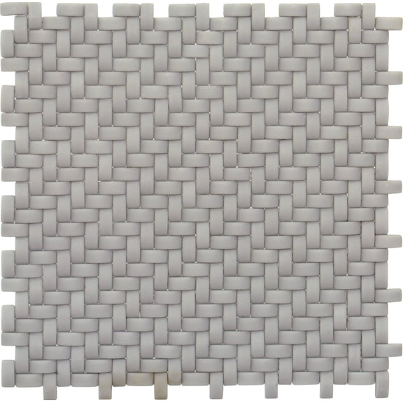 5 Pack Gray 12-in x 12-in Matte Recycled Glass Basketweave Patterned Mosaic Wall Tile (4.79 sq ft/case)