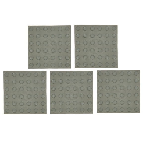 5 Pack, Gray Dots Non-Slip Tactile Pavement Tiles for Blind Walkways