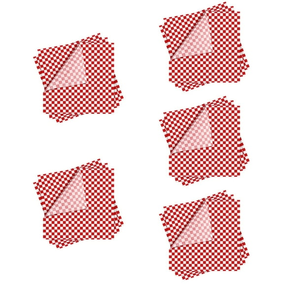 5 Pack Grease Proof Paper Basket Sheets Imitation Rattan Woven