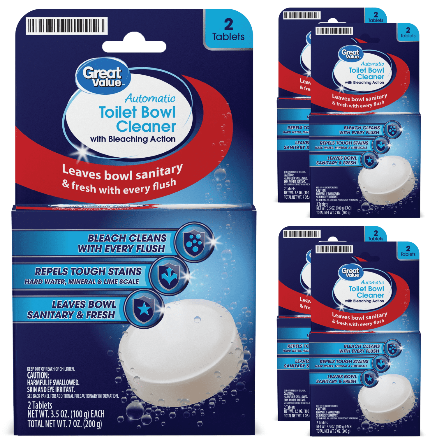(5 Pack) Great Value Automatic Toilet Bowl Cleaner Tablets with Bleaching Action, 2 Count